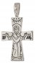 Крест нательный с Распятием и Богородицей, серебро 925°