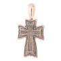 Нательный крестик «Распятие. Молитва Господу», золото 585 с чернением, 43х22 мм, О п02677