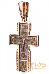 Нательный крестик «Распятие», золото 585 с чернением, 50х22мм, О п02408 - фото