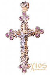 Нательный крестик «Распятие», золото 585, 60х40мм, О п00537ф - фото