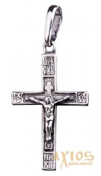 Нательный крестик «Распятие», серебро 925, с чернением, 30х15мм, О 132194 - фото