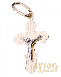 Нательный крестик «Распятие», золото 585, 20х12мм, О п01496 - фото