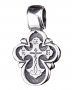 Нательный крестик, серебро 925, с чернением, 25х13мм, О 13759