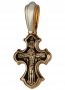 Нательный крестик, серебро 925, с чернением и позолотой. Распятие Христово. Покров Пресвятой Богородицы, 15х30 мм
