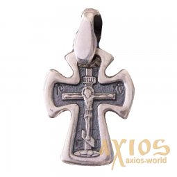 Крест серебряный,  20х15 мм, «Спаси и сохрани», О 131739  - фото