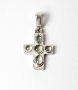 Крест с кабошонами, серебро 925°, хризолит