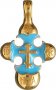 Крест нательный «Криновидный», серебро 925° с позолотой, эмаль
