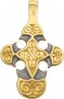 Крест нательный «Криновидный», серебро 925° с позолотой, эмаль