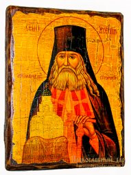Икона под старину Святой преподобный Арсений Святогорский 7x9 см - фото