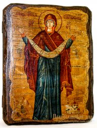 Икона под старину Покров Пресвятой Богородицы 13x17 см - фото