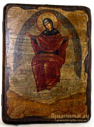 Икона под старину Пресвятая Богородица Спорительница хлебов 13x17 см - фото