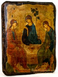 Икона под старину Святая Троица преподобного Андрея Рублева 13x17 см - фото