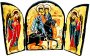 Икона под старину Святые мученики Борис и Глеб Складень тройной 17x23 см