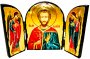 Икона под старину Святой мученик Валерий Мелитинский Складень тройной 17x23 см