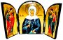 Икона под старину Святая мученица Валерия Палестинская Складень тройной 17x23 см