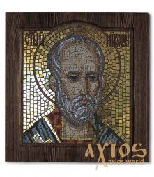 Икона из мозаики Святой Николай Чудотворец 40х50 см - фото