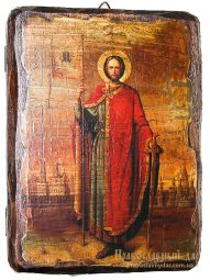 Икона под старину Святой благоверный князь Александр Невский 21x29 см - фото