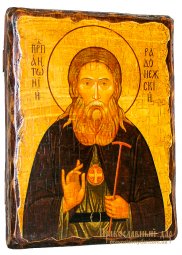 Икона под старину Преподобный Антоний Радонежский 17х23 см - фото