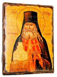Икона под старину Святой преподобный Арсений Святогорский 21х29 см - фото