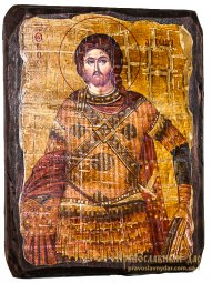 Икона под старину Святой великомученик Артемий Антиохийский 30х40 см - фото