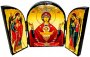 Икона под старину Пресвятая Богородица Неупиваемая Чаша Складень тройной 17x23 см