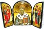 Икона под старину Святитель Спиридон Тримифунтский Складень тройной 17x23 см