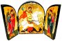 Икона под старину Святой Георгий Победоносец Складень тройной 17x23 см