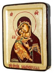 Икона Пресвятая Богородица Владимирская Греческий стиль в позолоте 13x17 см - фото
