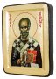 Икона Святой Николай Чудотворец Греческий стиль в позолоте 13x17 см