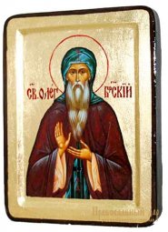 Икона Святой благоверный князь Олег Брянский Греческий стиль в позолоте 13x17 см - фото
