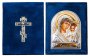 Икона Пресвятая Богородица Казанская 6x8 см Бархатный складень Греция