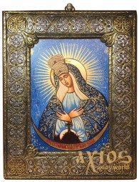 Икона Пресвятая Богородица Остробрамская 20х25 см, Византийский стиль - фото