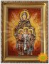 Янтарная икона Святые мученицы Вера, Надежда, Любовь и мать их София 20x30 см