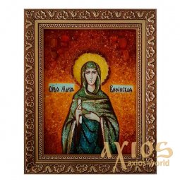 Янтарная икона Святая Мария Вифинская 20x30 см - фото