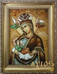 Янтарная икона Пресвятая Богородица Млекопитательница 20x30 см - фото