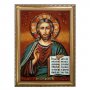 Янтарная икона Господь Иисус Вседержитель 20x30 см