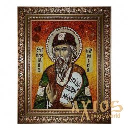Янтарная икона Святой Ярослав Муромский 20x30 см - фото
