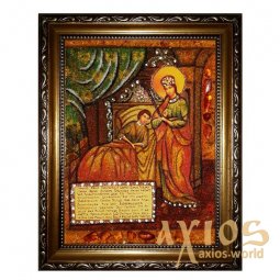 Янтарная икона Пресвятая Богородица Целительница 20x30 см - фото