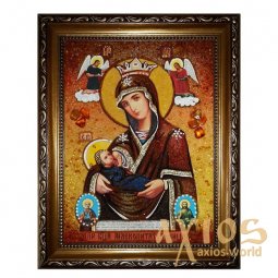Янтарная икона Божия Матерь Млекопитательница 20x30 см - фото
