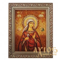 Янтарная икона Святая мученица Пелагея 20x30 см - фото