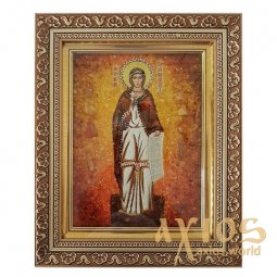 Янтарная икона Святая мученица Антонина Никейская 20x30 см - фото