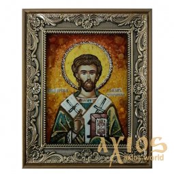 Янтарная икона Святой Праведный Лазарь 20x30 см - фото
