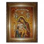 Янтарная икона Пресвятая Богородица Милостивая 20x30 см