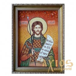 Янтарная икона Святой мученик Гордий 20x30 см - фото
