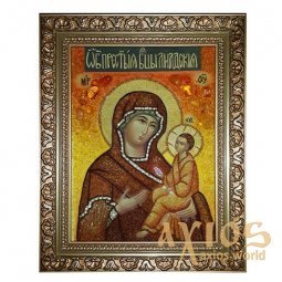 Янтарная икона Пресвятая Богородица Лидская 20x30 см - фото