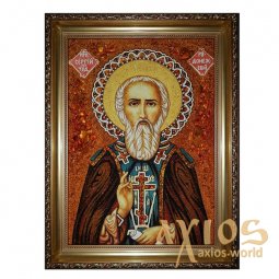 Янтарная икона Преподобный Сергий Радонежский 20x30 см - фото