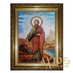 Янтарная икона Святой Апостол Павел 20x30 см - фото