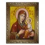 Янтарная икона Пресвятая Богородица Тихвинская 20x30 см
