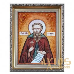Янтарная икона Преподобный Назарий Исповедник 20x30 см - фото