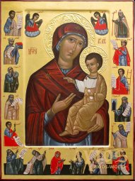 Писаная икона Богородица Одигитрия  с житием, автор Виталий Гайдар - фото